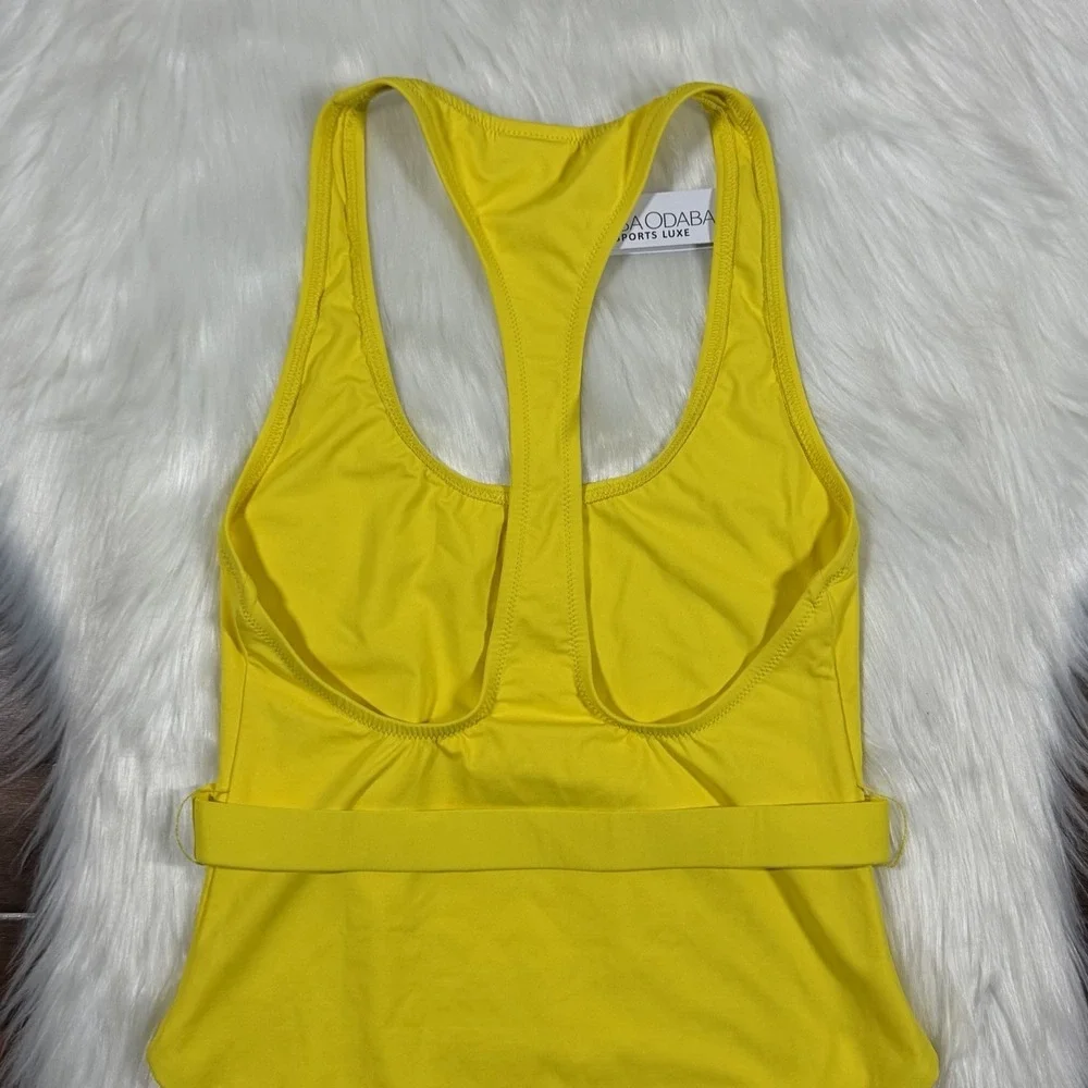 Melissa Odabash Size 40 /‎ US 4 Yellow Nevis Belted One Piece Racerback Swimsuit